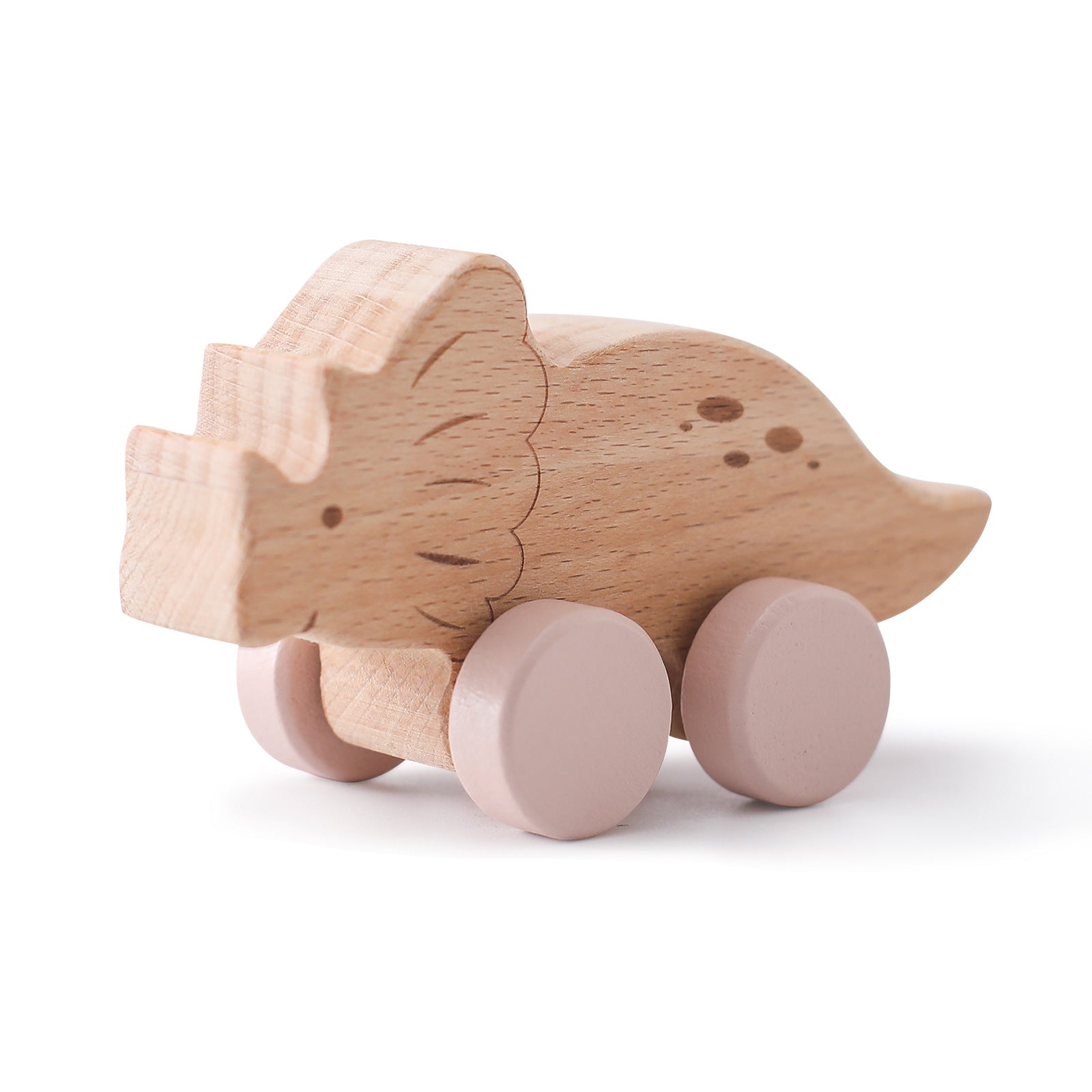 Baby Early Education Wooden Toy Trolley – Educational Dinosaur Car