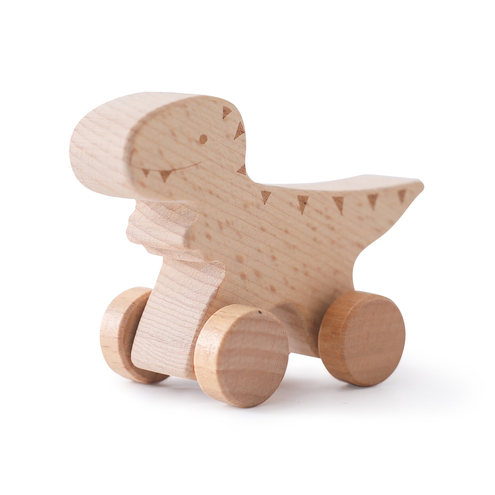 Baby Early Education Wooden Toy Trolley – Educational Dinosaur Car