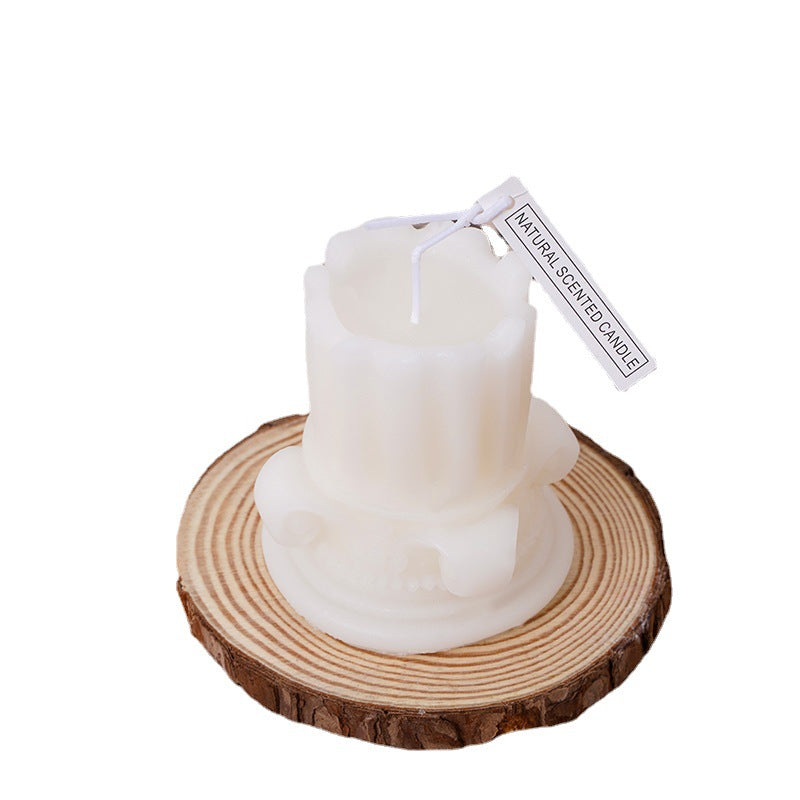 Photography Props Roman Pillar Scented Candle – Handmade Soy Wax Decor