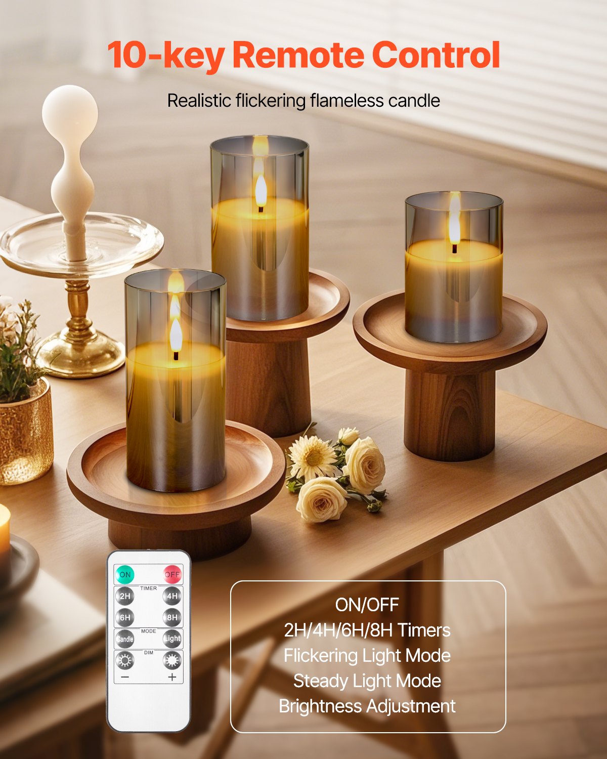 Flameless LED Candles 3 Pack – Battery Operated Candles with Remote Control