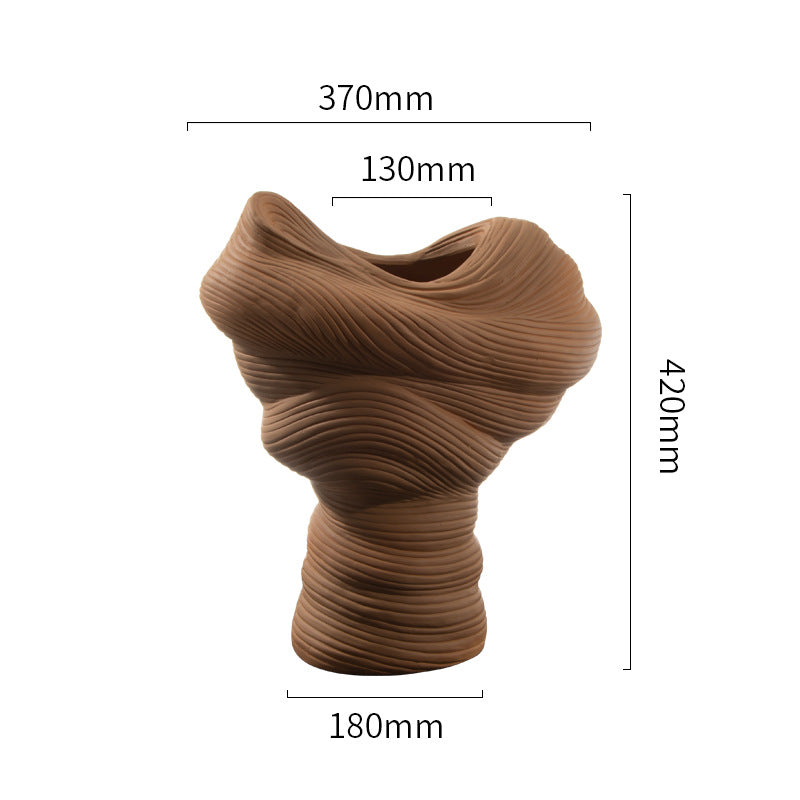 Modern Minimalist Ceramic Vase – Handmade Floral Handicraft