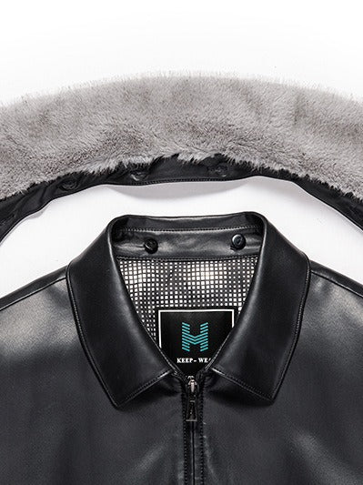 Business Casual Men’s Leather Jacket Coat