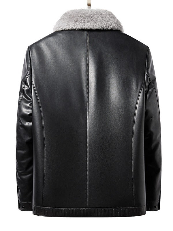 Business Casual Men’s Leather Jacket Coat