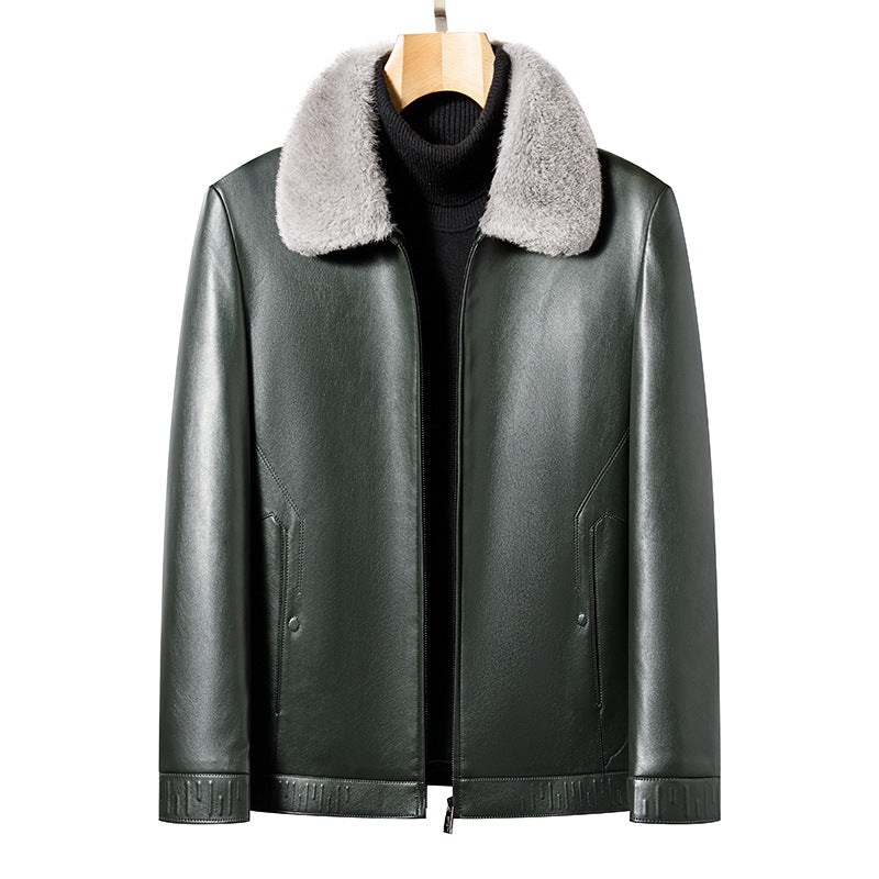 Business Casual Men’s Leather Jacket Coat