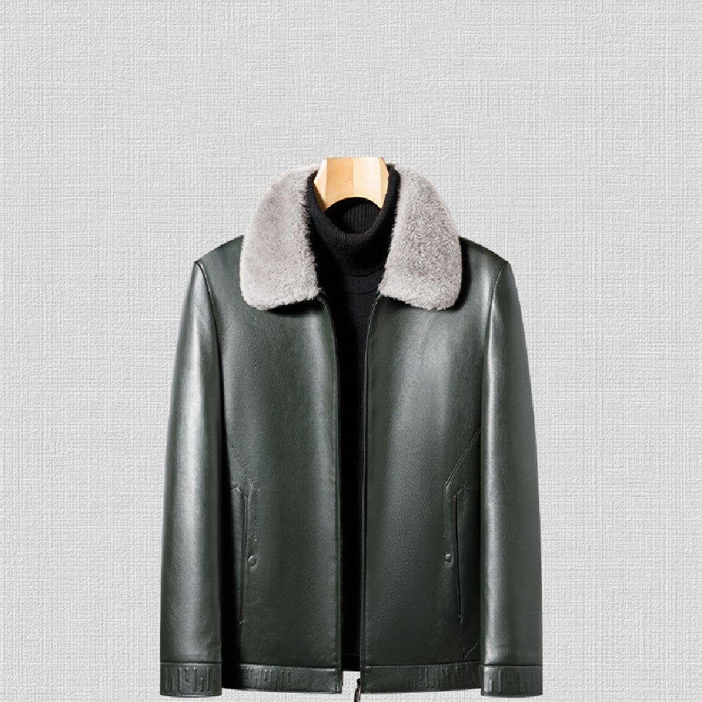 Business Casual Men’s Leather Jacket Coat